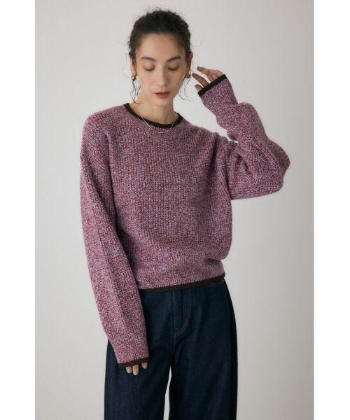 crie conforto（クリーコンフォルト）の「ミックスカラーヤーンラインニット（ニット/セーター・レディース・ブルー系その他/レッド系その他/ブラック系その他・FREE）」の3枚目の写真