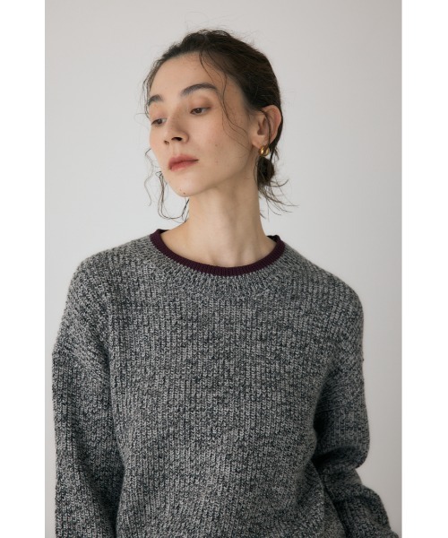 crie conforto（クリーコンフォルト）の「ミックスカラーヤーンラインニット（ニット/セーター・レディース・ブルー系その他/レッド系その他/ブラック系その他・FREE）」の6枚目の写真