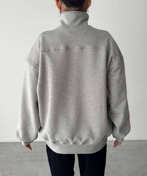 CANAL JEAN（キャナルジーン）の「Lakey Park　HハーフZIPトレーナー 裏毛（スウェット・レディース・グレー/チャコールグレー・ONE SIZE）」の11枚目の写真