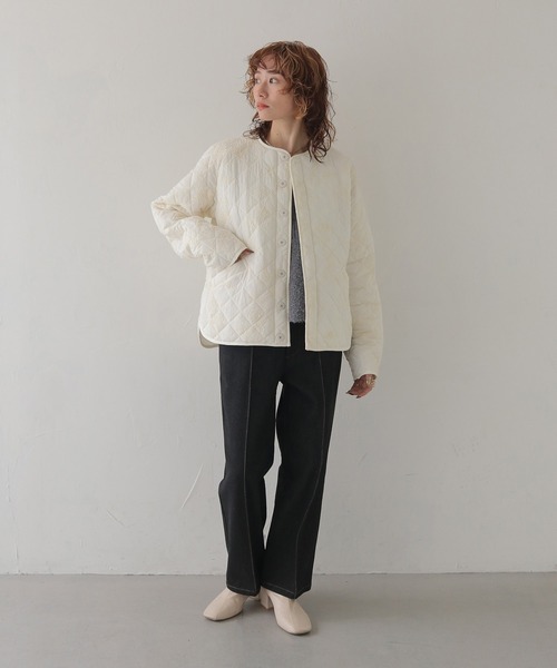 CLEIO（クレイオ）の「【CLEIO】-春アウター- コード刺繍入りキルティングジャケット CORD EMBROIDERED QUILTED JACKET/942-14619（ノーカラージャケット・レディース・アイボリー・FREE）」の20枚目の写真