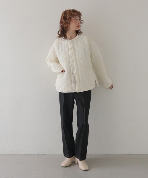 CLEIO（クレイオ）の「【CLEIO】-春アウター- コード刺繍入りキルティングジャケット CORD EMBROIDERED QUILTED JACKET/942-14619（ノーカラージャケット・レディース・アイボリー・FREE）」の21枚目の写真