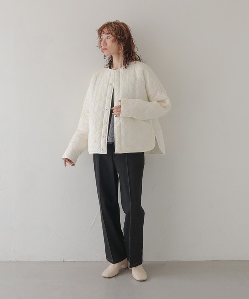 CLEIO（クレイオ）の「【CLEIO】-春アウター- コード刺繍入りキルティングジャケット CORD EMBROIDERED QUILTED JACKET/942-14619（ノーカラージャケット・レディース・アイボリー・FREE）」の22枚目の写真