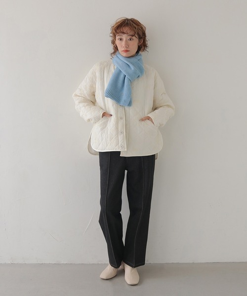 CLEIO（クレイオ）の「【CLEIO】-春アウター- コード刺繍入りキルティングジャケット CORD EMBROIDERED QUILTED JACKET/942-14619（ノーカラージャケット・レディース・アイボリー・FREE）」の2枚目の写真