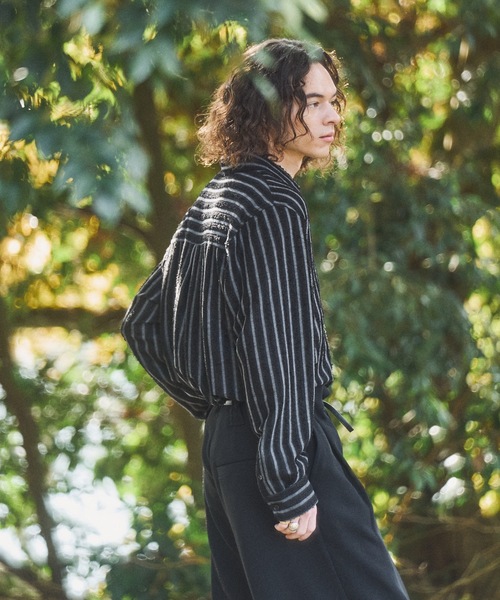 CASPER JOHN(キャスパージョン)の「Pile stripe shirts/パイルストライプシャツ(シャツ/ブラウス・メンズ・ブラック/ブラウン・MEDIUM/SMALL/X-SMALL/LARGE)」の3枚目の写真
