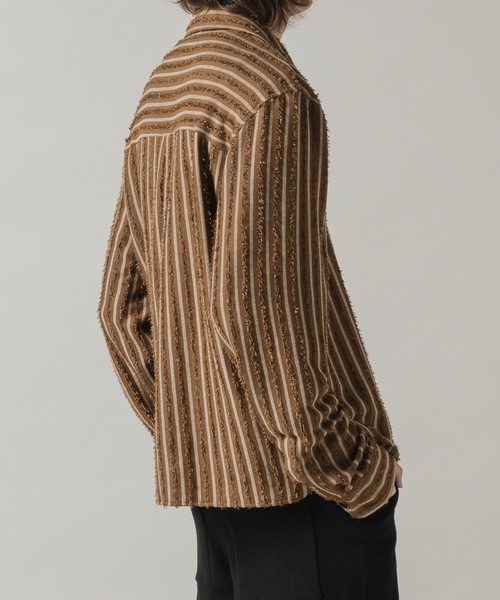 CASPER JOHN(キャスパージョン)の「Pile stripe shirts/パイルストライプシャツ(シャツ/ブラウス・メンズ・ブラック/ブラウン・MEDIUM/SMALL/X-SMALL/LARGE)」の13枚目の写真