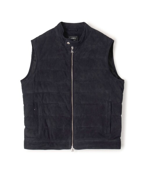 EMMETI(エンメティ)の「【別注】EMMETI JURI スエード ダウンベスト(ダウンジャケット/コート・メンズ・ネイビー/ブラック・M/S)」の2枚目の写真