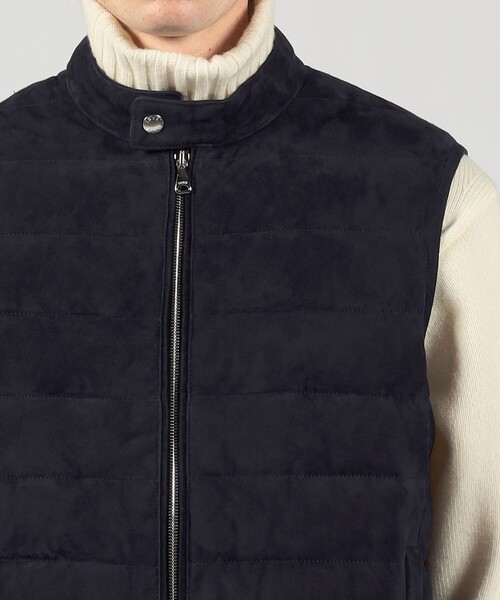 EMMETI(エンメティ)の「【別注】EMMETI JURI スエード ダウンベスト(ダウンジャケット/コート・メンズ・ネイビー/ブラック・M/S)」の12枚目の写真