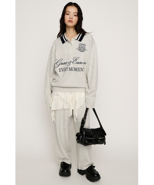 SLY（スライ）の「OVER SIZE JQ TOPS オーバーサイズ ジャガードトップス 秋服 冬服（ニット/セーター・レディース・ライトブルー/ライトイエロー/ブラウン系その他2/杢グレー・FREE）」の5枚目の写真