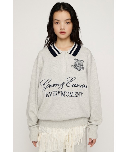 SLY（スライ）の「OVER SIZE JQ TOPS オーバーサイズ ジャガードトップス 秋服 冬服（ニット/セーター・レディース・ライトブルー/ライトイエロー/ブラウン系その他2/杢グレー・FREE）」の7枚目の写真