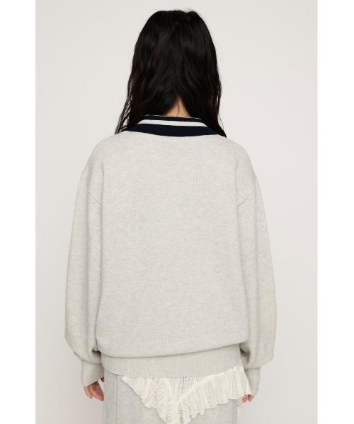 SLY（スライ）の「OVER SIZE JQ TOPS オーバーサイズ ジャガードトップス 秋服 冬服（ニット/セーター・レディース・ライトブルー/ライトイエロー/ブラウン系その他2/杢グレー・FREE）」の9枚目の写真