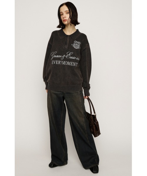 SLY（スライ）の「OVER SIZE JQ TOPS オーバーサイズ ジャガードトップス 秋服 冬服（ニット/セーター・レディース・ライトブルー/ライトイエロー/ブラウン系その他2/杢グレー・FREE）」の12枚目の写真