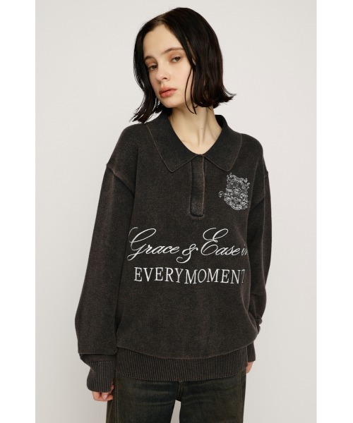 SLY（スライ）の「OVER SIZE JQ TOPS オーバーサイズ ジャガードトップス 秋服 冬服（ニット/セーター・レディース・ライトブルー/ライトイエロー/ブラウン系その他2/杢グレー・FREE）」の11枚目の写真