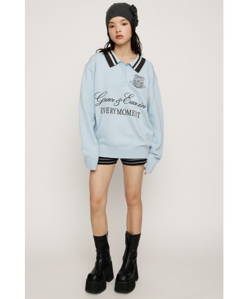 SLY（スライ）の「OVER SIZE JQ TOPS オーバーサイズ ジャガードトップス 秋服 冬服（ニット/セーター・レディース・ライトブルー/ライトイエロー/ブラウン系その他2/杢グレー・FREE）」の19枚目の写真