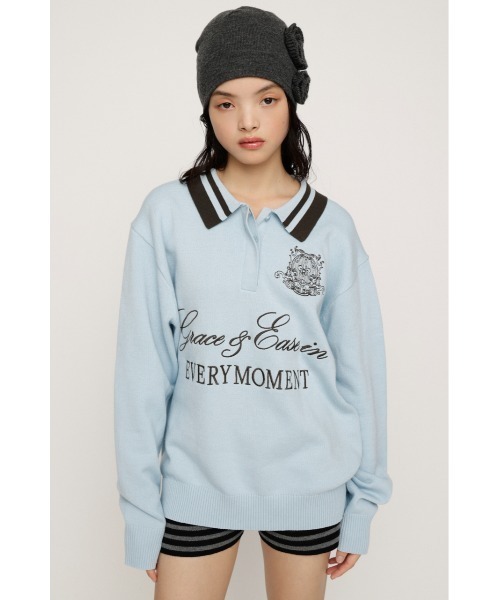 SLY（スライ）の「OVER SIZE JQ TOPS オーバーサイズ ジャガードトップス 秋服 冬服（ニット/セーター・レディース・ライトブルー/ライトイエロー/ブラウン系その他2/杢グレー・FREE）」の18枚目の写真