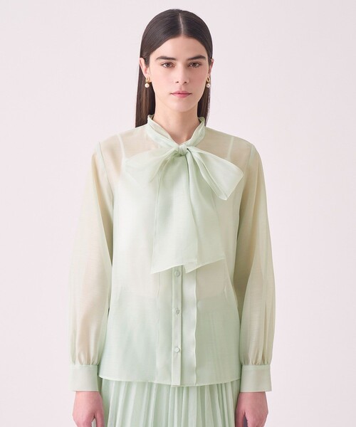 ANAYI(アナイ)の「【Eternal Line 2026】シアーオーガンボウタイ ブラウス(シャツ/ブラウス・レディース・コーラル/ネイビー/ミント/ホワイト・36/38)」の5枚目の写真