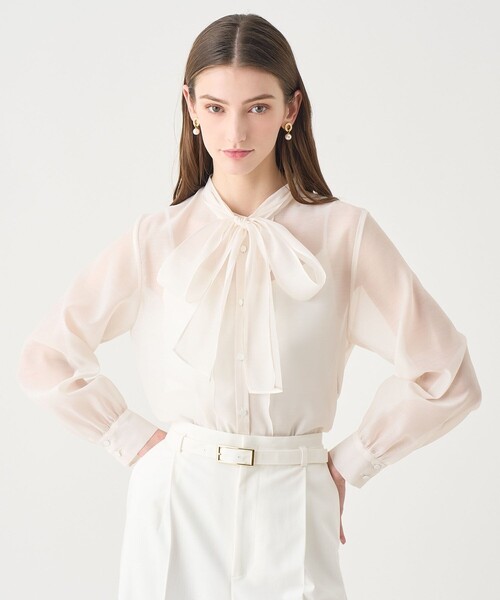 ANAYI(アナイ)の「【Eternal Line 2026】シアーオーガンボウタイ ブラウス(シャツ/ブラウス・レディース・コーラル/ネイビー/ミント/ホワイト・36/38)」の12枚目の写真