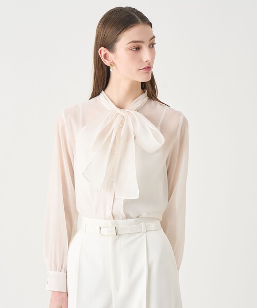 ANAYI(アナイ)の「【Eternal Line 2026】シアーオーガンボウタイ ブラウス(シャツ/ブラウス・レディース・コーラル/ネイビー/ミント/ホワイト・36/38)」の13枚目の写真