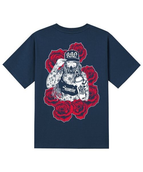 KAN6312(カン6312)の「KTN0153 チカノガールズ グラフィティ 半袖Tシャツ - ネイビー(Tシャツ/カットソー・メンズ・その他・SMALL/MEDIUM/LARGE/X-LARGE)」の1枚目の写真