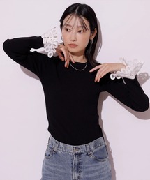 Mystrada（マイストラーダ）の「袖レースニット（ニット/セーター）」