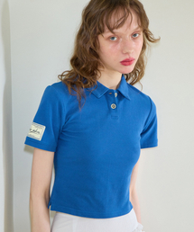 Label Short Pique Shirt_ Blue