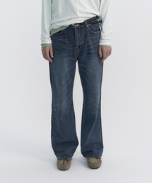 WINDER（ワインダー）の「CASSETTE SEMI-FLARE DENIM PANTS - WASHED NAVY（デニムパンツ）」
