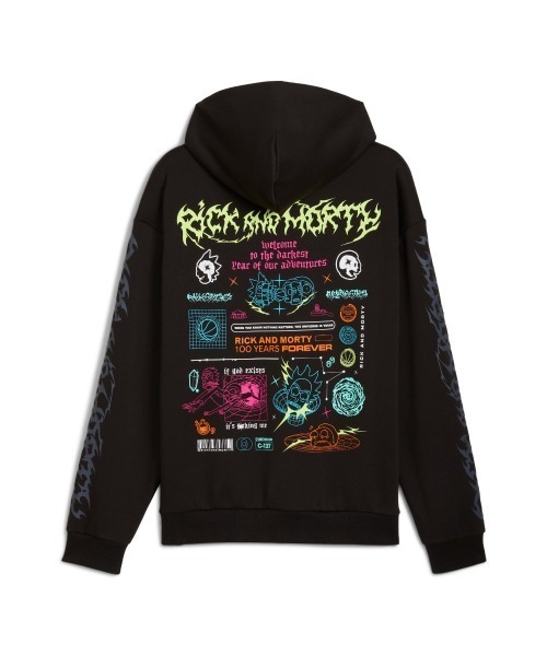 PUMA（プーマ）の「PUMA HOOPS x RICK AND MORTY HOODIE（プーマ Hoops x リック アンド モーティー フーディ）（パーカー・メンズ・ブラック系・MEDIUM/LARGE/X-LARGE）」の2枚目の写真