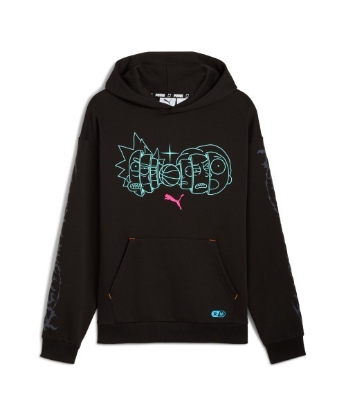 PUMA（プーマ）の「PUMA HOOPS x RICK AND MORTY HOODIE（プーマ Hoops x リック アンド モーティー フーディ）（パーカー・メンズ・ブラック系・MEDIUM/LARGE/X-LARGE）」の3枚目の写真
