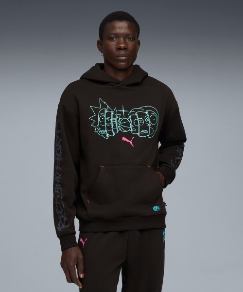 PUMA（プーマ）の「PUMA HOOPS x RICK AND MORTY HOODIE（プーマ Hoops x リック アンド モーティー フーディ）（パーカー・メンズ・ブラック系・MEDIUM/LARGE/X-LARGE）」の6枚目の写真