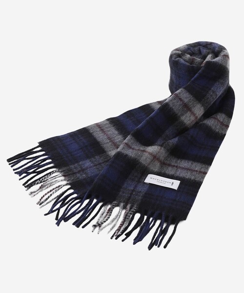 MACKINTOSH LONDON（マッキントッシュ ロンドン）の「【WEB・一部店舗限定】ウールカシミヤチェックマフラー（マフラー・メンズ・ブルー系その他4/レッド系その他2/グリーン系その他5/ネイビー・FREE）」の2枚目の写真