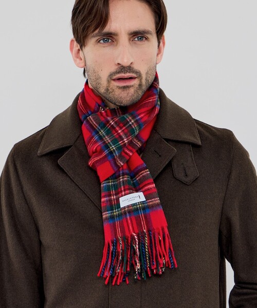 MACKINTOSH LONDON（マッキントッシュ ロンドン）の「【WEB・一部店舗限定】ウールカシミヤチェックマフラー（マフラー・メンズ・ブルー系その他4/レッド系その他2/グリーン系その他5/ネイビー・FREE）」の13枚目の写真