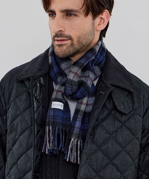 MACKINTOSH LONDON（マッキントッシュ ロンドン）の「【WEB・一部店舗限定】ウールカシミヤチェックマフラー（マフラー・メンズ・ブルー系その他4/レッド系その他2/グリーン系その他5/ネイビー・FREE）」の11枚目の写真