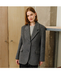 Wool Blended Single Jacket - Grey