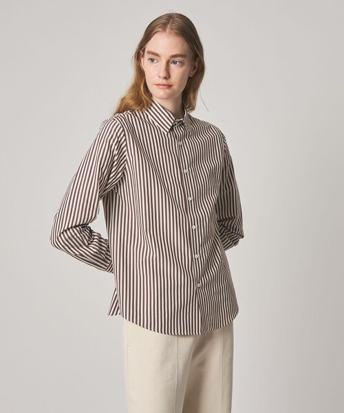 Steven Alan＞コットン キュプラ ストライプ シャツ（シャツ/ブラウス