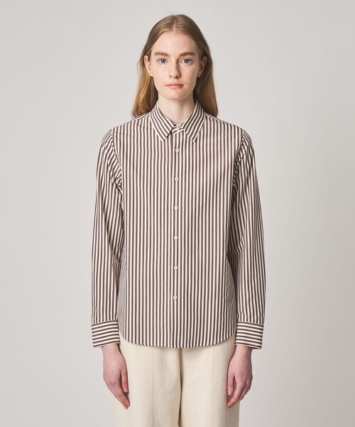 Steven Alan＞コットン キュプラ ストライプ シャツ（シャツ/ブラウス