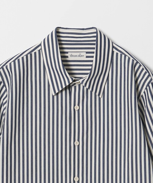 Steven Alan＞コットン キュプラ ストライプ シャツ（シャツ/ブラウス