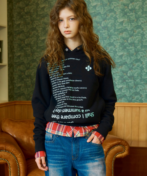 HERETIC(ヘレティック)の「SONNET 18 HOODIE (STANDARD) / black(パーカー・レディース・その他・FREE)」の1枚目の写真