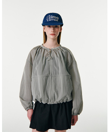 CURRENT（カレント）の「NECK SHIRRING OVER JACKET [GRAY]（ナイロンジャケット）」