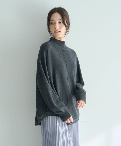 セール】裾ラメMIXラウンドヘムニット（ニット/セーター）｜YECCA