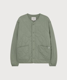 ノーカラージャケット(グリーン・カーキ/緑色系・ナイロン ノーカラージャケット(グリーン・カーキ/緑色系・ナイロン