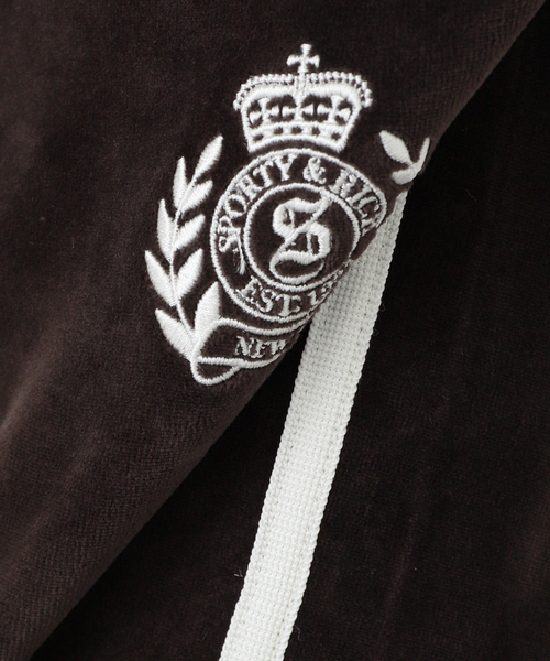 journal standard L'essage（ジャーナルスタンダードレサージュ）の「【SPORTY&RICH/スポーティアンドリッチ】 NY Crest Velour Sweatpant（スウェットパンツ・レディース・ブラウン・SMALL）」の2枚目の写真