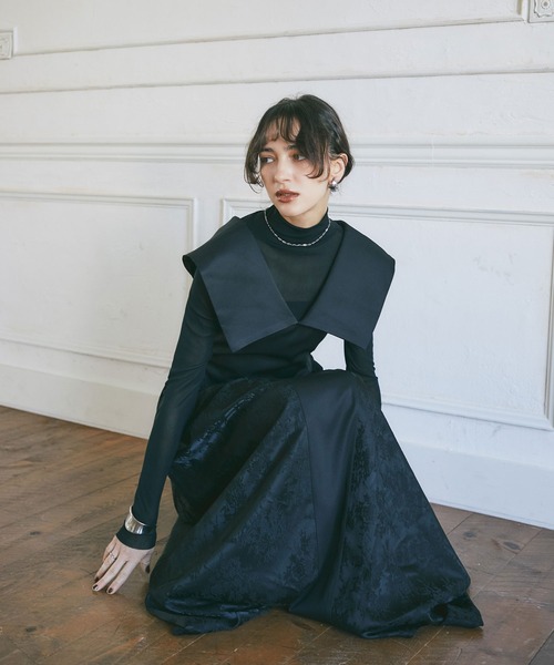 &. NOSTALGIA(アンドドットノスタルジア)の「ETHEREAL LINE DRESS(ワンピース・レディース・ブラック・M)」の2枚目の写真