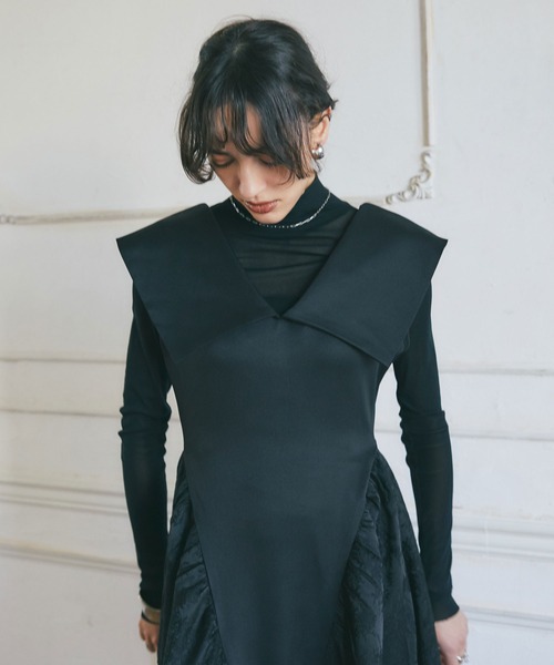 &. NOSTALGIA(アンドドットノスタルジア)の「ETHEREAL LINE DRESS(ワンピース・レディース・ブラック・M)」の4枚目の写真
