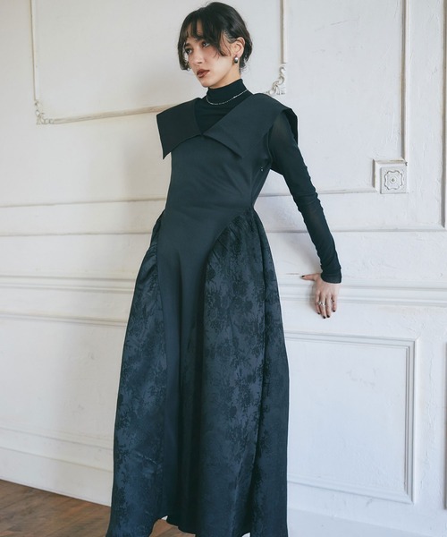 &. NOSTALGIA(アンドドットノスタルジア)の「ETHEREAL LINE DRESS(ワンピース・レディース・ブラック・M)」の5枚目の写真