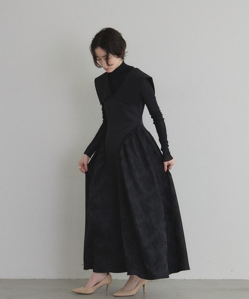 &. NOSTALGIA(アンドドットノスタルジア)の「ETHEREAL LINE DRESS(ワンピース・レディース・ブラック・M)」の6枚目の写真