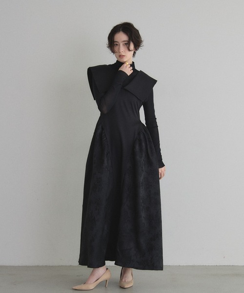&. NOSTALGIA(アンドドットノスタルジア)の「ETHEREAL LINE DRESS(ワンピース・レディース・ブラック・M)」の7枚目の写真