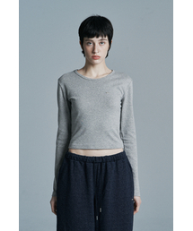ROUND CROP LONG SLEEVE MELANGE
