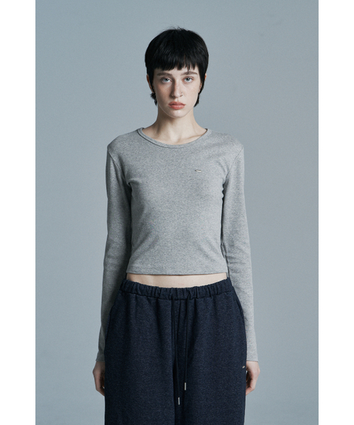 SYNERJYN(シナジン)の「ROUND CROP LONG SLEEVE MELANGE(Tシャツ/カットソー・レディース・その他・ONE SIZE)」の1枚目の写真