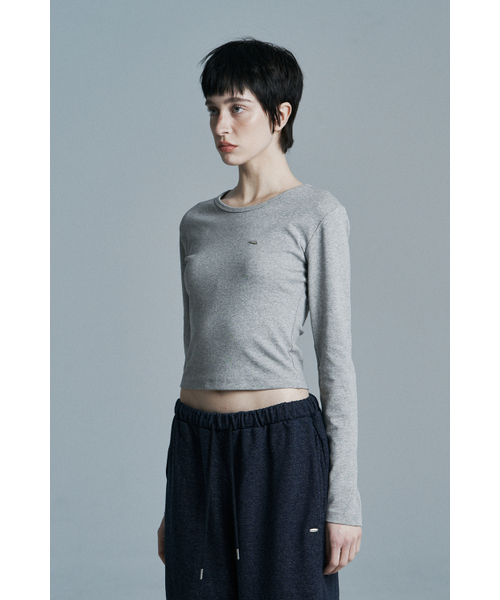 SYNERJYN(シナジン)の「ROUND CROP LONG SLEEVE MELANGE(Tシャツ/カットソー・レディース・その他・ONE SIZE)」の2枚目の写真