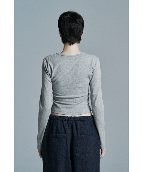 SYNERJYN(シナジン)の「ROUND CROP LONG SLEEVE MELANGE(Tシャツ/カットソー・レディース・その他・ONE SIZE)」の3枚目の写真