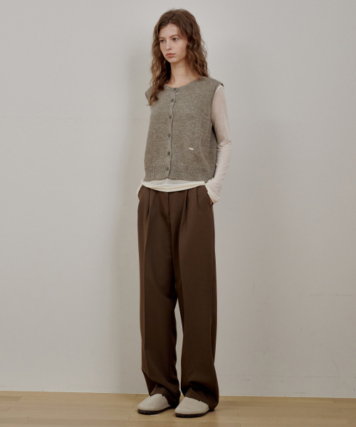 LOSSYROW(ロッシロー)の「Soft Two-Tuck Wide Slacks Brown(スラックス・レディース・ブラウン・SMALL/MEDIUM/LARGE)」の4枚目の写真